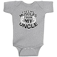 Threadrock Baby Boys' I Get My Muscles from My Uncle Infant Bodysuit