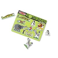 Zoo Animals Sound Puzzle - Wooden Peg Puzzle With Sound Effects (8 pcs)