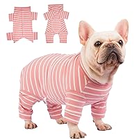 Dog Surgery Recovery Suit, Puppy Cat Onesie for Shedding Skin Disease Wound Protection, Medical Pet Surgical Suit Dog Shirt w/Long Sleeve, Dog Pajamas (Pink, X-Large)