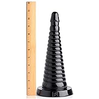 Master Series Giant Ribbed Anal Ribbed Cone, Black (AF608), Unisex Adult