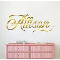 Personalized Girl Name Wall Decal - Fancy Cursive Name Wall Decor - Girls Kids Wall Mural Wall Decal Sticker for Home (22