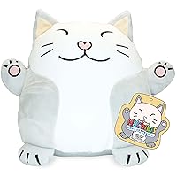 Cat Plush Stuffed Animal 8-Inch Ultra-Soft Squishy Kawaii Plushie, Cute Cat Plush Pillow - Great Birthday and Easter Gift for Kids
