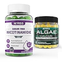NEVISS Nicotinamide 500mg Gummies + Marine Algae Calcium Gummies Bundle