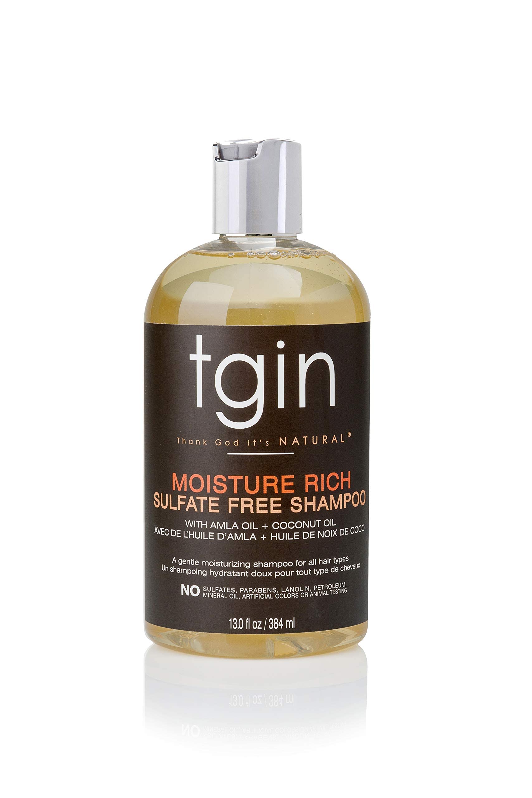 Thank God It's Natural tgin Moisture Rich Sulfate Free For Natural Hair Dry Hair Curly Hair Shampoo, 13 Fl Oz