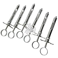 6 Count Oral Dental Syringe 1.8cc Self-Aspirating Anesthesia Syringe with Arrow Tipped Inner Rod - German Stainless