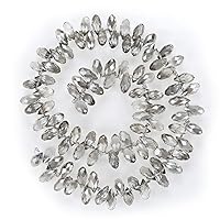 1 Strand Czech 12mm Faceted Teardrop Pear Briolette Crystal Pendant Drop Beads Silver Champagne (93-95pcs) for Jewelry Making CCT2-29