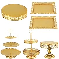 6 Pack Cake Stand Set, Gold Cupcake Stands Tiered Cupcake Holder Candy Fruite Dessert Table Display Set Decorating for Wedding Birthday Party Chrismas Celebration Home Decor