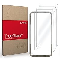 iCarez Tempered Glass Screen Protector for iPhone 14 Pro Max 6.7-Inches 2022 [3-Pack] Tray Installation Case Friendly Easy Apply
