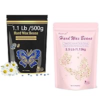 Wax Beads for Hair Removal, Hard Wax Beads for Sensitive Skin, 2.5LB Painless Wax Beans for Bikini, Eyebrow Facial for At Home Pearl Waxing Beads with 20 Spatulas for Women Men (Cream-2.5lb)