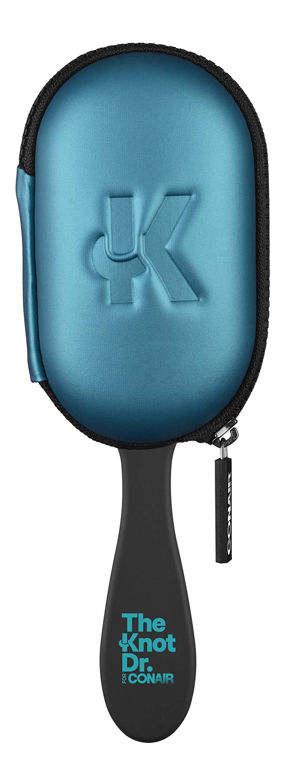 The Knot Dr. for Conair Hair Brush, Wet and Dry Detangler with Storage Case, Removes Knots and Tangles, For All Hair Types, Blue