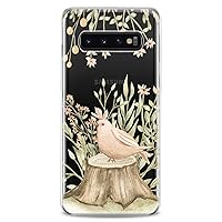 Case Compatible with Samsung S24 S23 S22 Plus S21 FE Ultra S20+ S10 Note 20 S10e S9 Flexible Silicone Print Flowers Birds Kids Cutie Girl Clear Floral Women Slim fit Wild Design Cute Tendernes