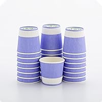 Restaurantware 4 Ounce Ripple Insulated Coffee Cups 500 Double Wall Corrugated Coffee Cups - Leakproof Non-Slip Light Purple Paper Ribbed Coffee Cups Recyclable Matching Lids Sold Separately