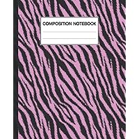 Zebra Composition Notebook: Wide Ruled Paper Notebook Pink Zebra gift for Teachers, kids boys and girls, 110 pages - 7.5” X 9.25”