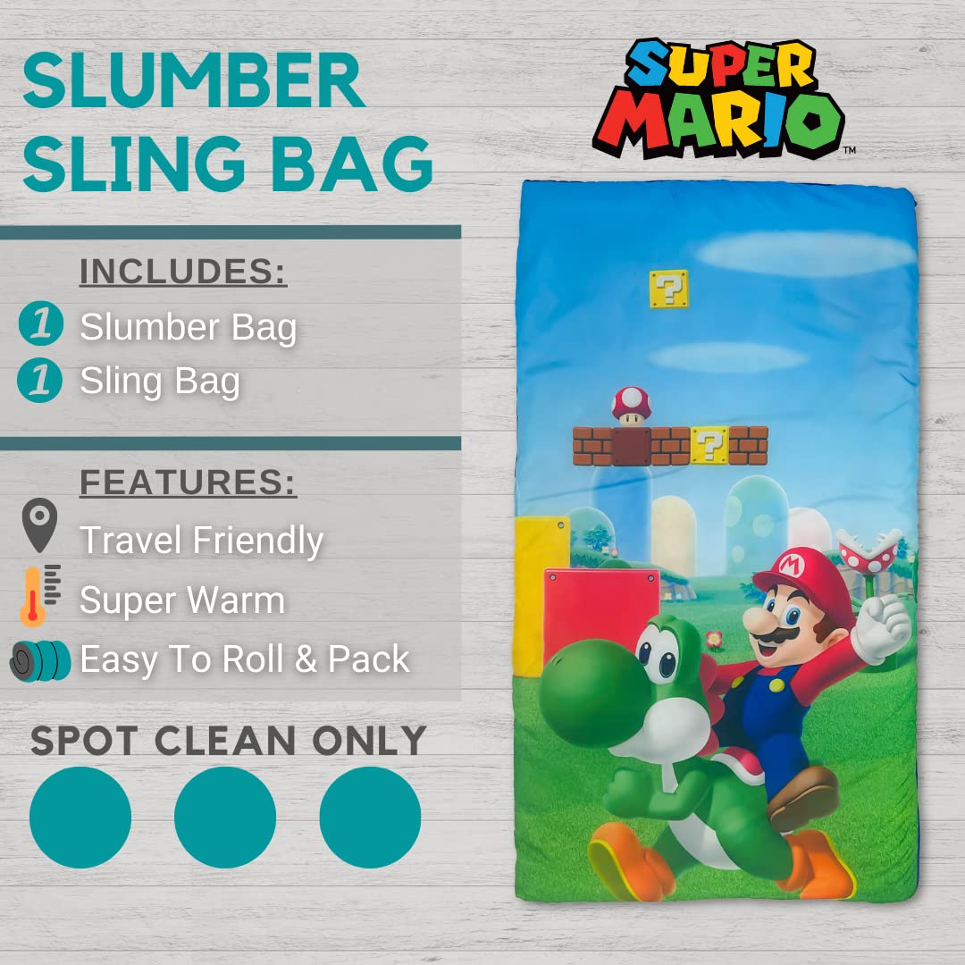 Franco Slumber-Bags Kids Soft Lightweight 2 Piece Sleeping/Slumber Bag and Sling Bag Set