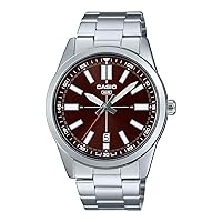 Casio MTP-VD02D-5E Men's Stainless Steel Brown Dial 3-Hand Analog Sporty Watch