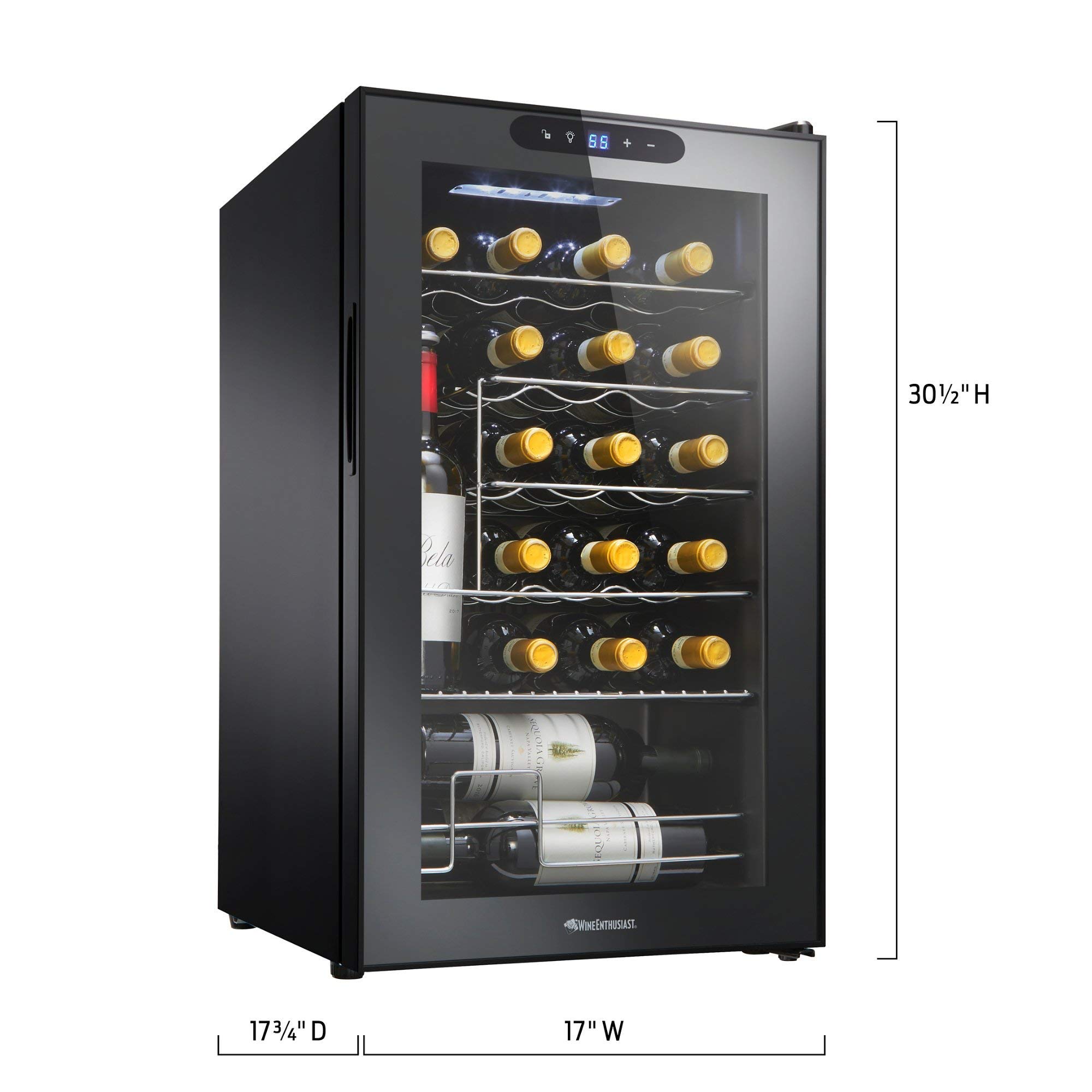 Wine Enthusiast 24-Bottle Compressor Wine Cooler with Upright Bottle Storage
