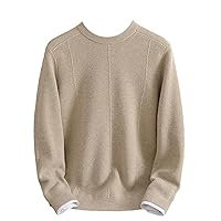 Winter Crew Neck Cashmere Sweater Men's Thickened Sweater Large Size Knitted Sweater
