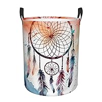 Laundry Basket Hamper Watercolor dream catcher Waterproof Dirty Clothes Hamper Collapsible Washing Bin Clothes Bag with Handles Freestanding Laundry Hamper for Bathroom Bedroom Dorm Travel