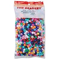The Beadery Pony Beads, 6 by 9mm, Opaque Multicolor, 900-Pack