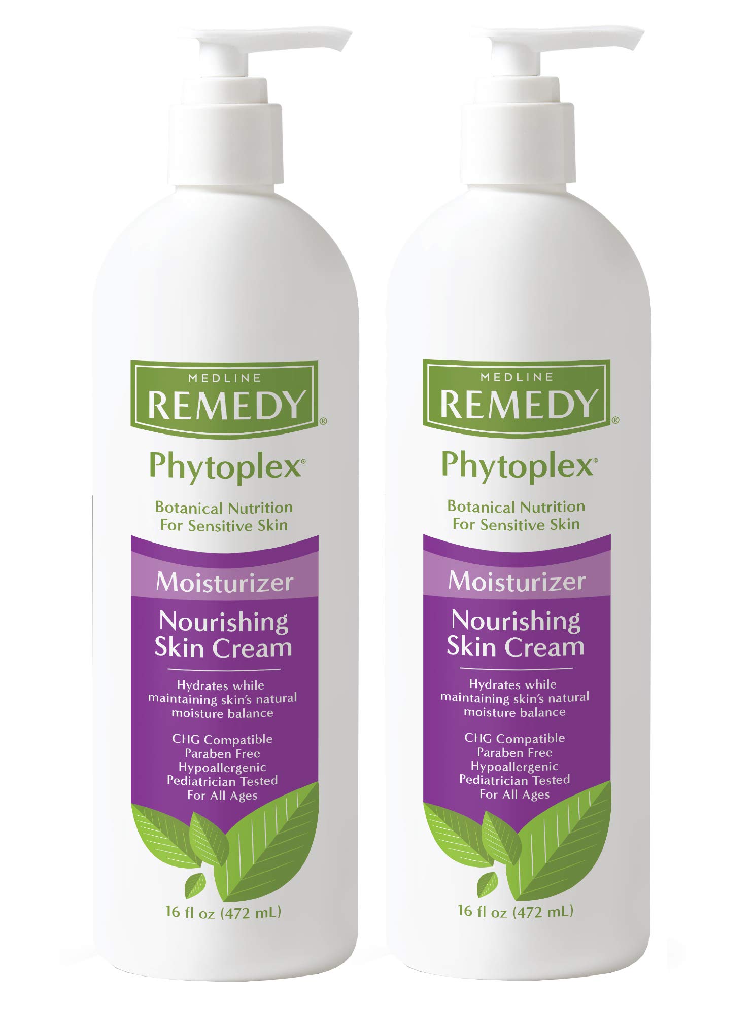 Medline Remedy Phytoplex Nourishing Skin Cream, Skin Moisturizer, Paraben Free Body Lotion, 16 Fl Oz, 2 Pack