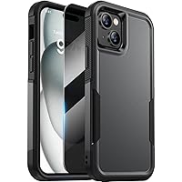 Diaclara Designed for iPhone 15 Case, [with Privacy Screen Protector] [Anti Spy] [Military Grade Drop Protection] Heavy Duty Full-Body Shockproof Phone Case, Black