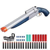 Double-barreled Toy Gun - Two Modes Realistic Soft Bullet Toy Guns Blaster with Sight - Educational Shooting Toy Revolver Gun - Gifts for Boys Christmas Birthday Halloween Present