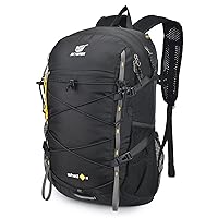 SKYSPER Packable Hiking Backpack 30L Lightweight Daypack Travel Backpacks for Women Men（Black）