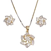 Traditional Gold Plated Indian Pendant Necklace Earring Set Party wear Ethnic Fashion Jewelry