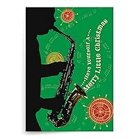 Designer greetings African-American Heritage Collection Boxed Christmas Cards, Soulful Saxophone Design (Box of 18 Foil Embossed Cards with Envelopes)