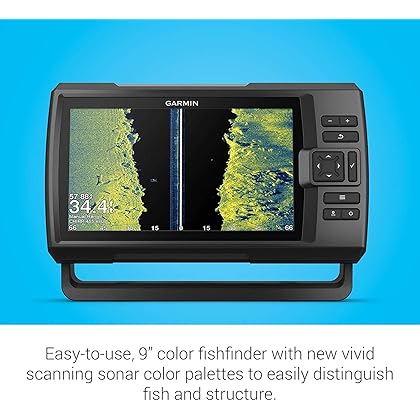 Garmin Striker Vivid 9sv Bundle with Transducer and Protective Cover, 9-inch Color Fishfinder, Vivid Scanning Sonar Color Palettes 010-02554-00