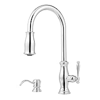 Pfister GT529-TMC GT529-TMC Hanover 1-Handle Pull-Down Kitchen Faucet with Soap Dispenser, Chrome