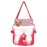 1pc Bag Xmas Goodie Bag Christmas Grocery Gift Treat Bags Christmas Shopping Bags Xmas Handbag Santa Treat Bags Christmas eve Bag Small Gift Bag Flannel Candy 3D