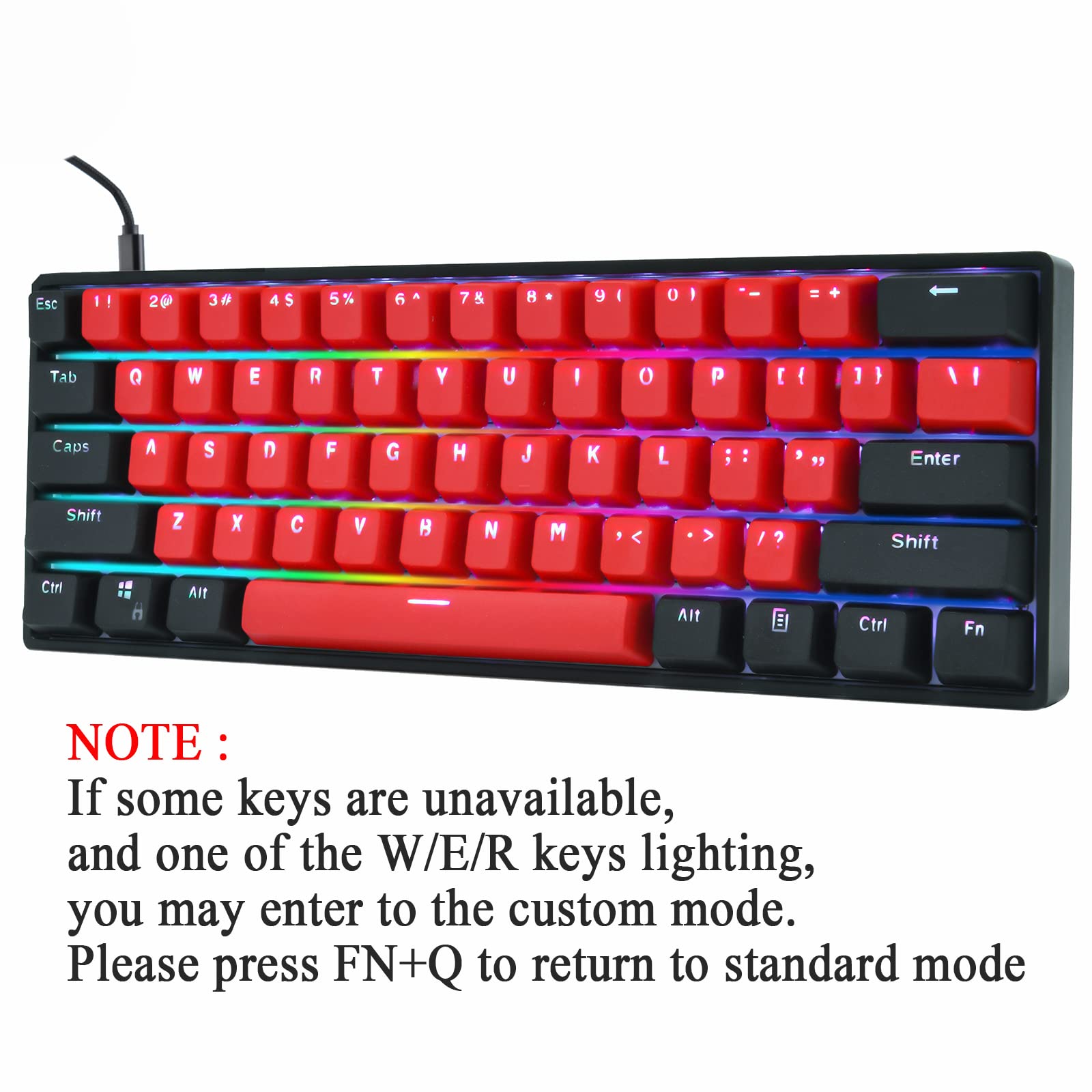 Guffercty kred Gk61 SK61 60% Mechanical Keyboard Custom Hot Swappable 60 Percent Gaming Keyboard with RGB Backlit, NKRO, Type-C for Win/PC/Mac (Gateron Optical Black, Milan)