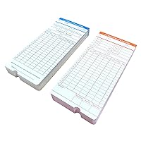 VEVOR Time Cards, Monthly Timesheets 100 pcs, 6 Columns Two-Sided Orange and Blue, Card for 9600 Punch Time Clock, for Employee Attendance, Payroll Recorder