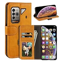 Case for Ulefone Power Armor 18T, Magnetic PU Leather Wallet-Style Business Phone Case,Fashion Flip Case with Card Slot and Kickstand for Ulefone Power Armor 18 6.58 inches Yellow