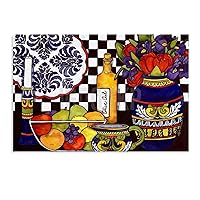 IDIDOS Mexican Kitchen Art Poster Tarawera Pottery Art Poster Oil Painting Wall Art Poster Canvas Poster Bedroom Decor Office Room Decor Gift Unframe-style 30x20inch(75x50cm)