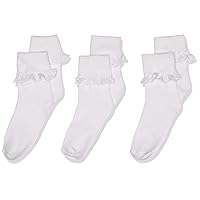 Jefferies Socks Girl's Eyelet Lace Socks 3 Pair Pack