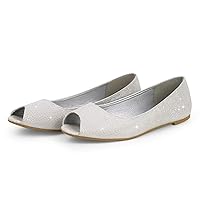 MUSSHOE Peep Toe Flat Shoes for Women