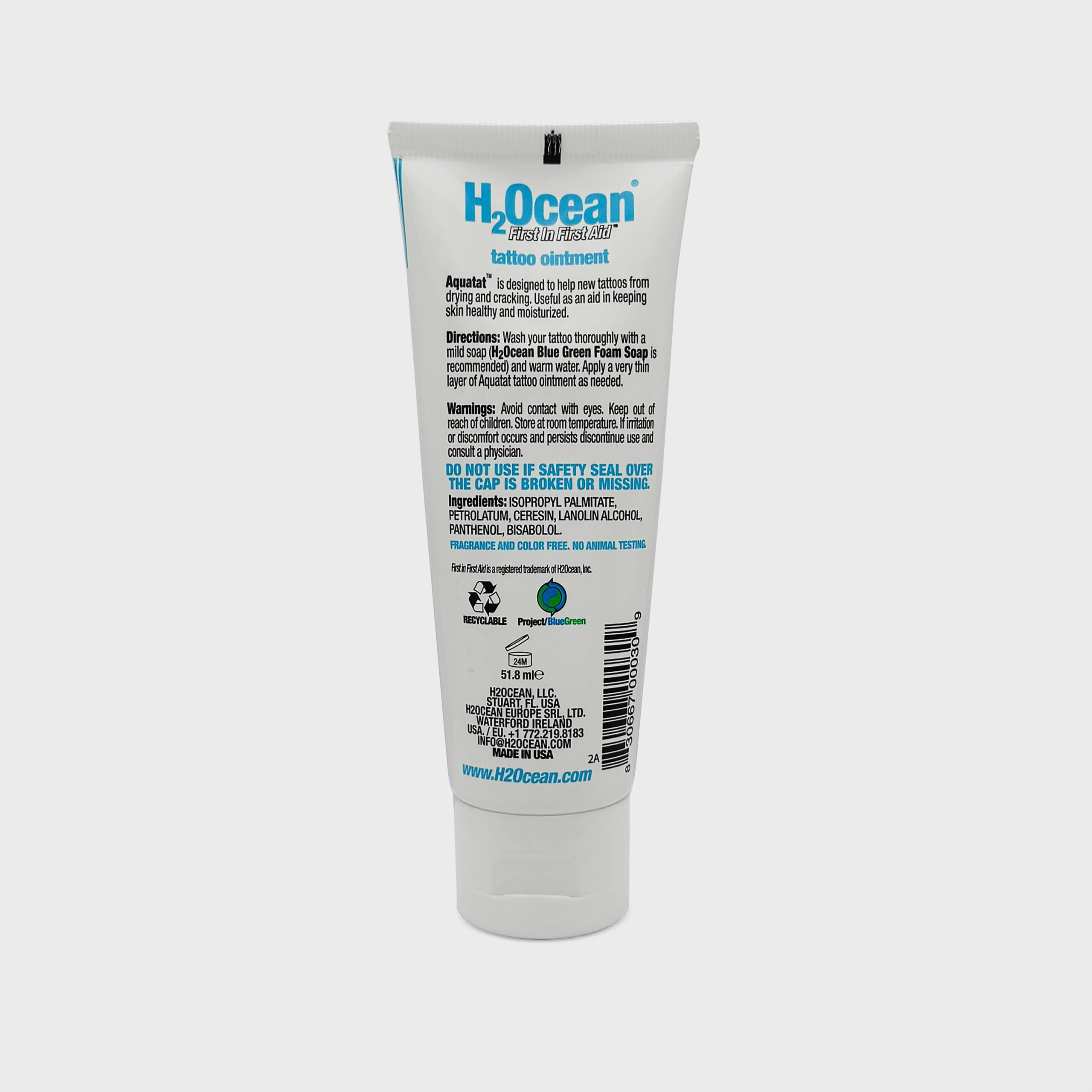 H2Ocean Extreme Tattoo Care Complete Tattoo Aftercare Kit For Hard to Heal Tattoos, Including All Natural Moisturizing Blue Green Soap, Healing Aquatat Ointment, & Moisturizing Care Cream