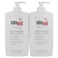 Sebamed Moisturizing Lotion pH 5.5 for Sensitive Skin Dermatologist Recommended Moisturizer 13.5 Fluid Ounces Each (400 Milliliter Bottles with Pump) pack of 2