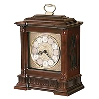 Howard Miller Orleans Mantel Clock 547-614 – Windsor Cherry Finish, Nickel-Finished Decorative Dial, Antique Home Decor, Volume Control, Quartz, Dual-Chime Movement