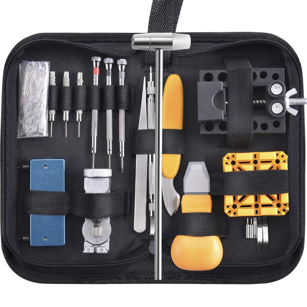 Paxcoo 168 Pcs Watch Repair Tools Kit Professional Watch Opener Spring Bar Tool Watch Band Link Pin Back Remover Tool with Carrying Case