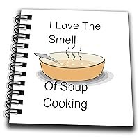 3dRose Image of Hot Soup with Words Love The Smell of Soup Cooking - Drawing Books (db-364010-3)