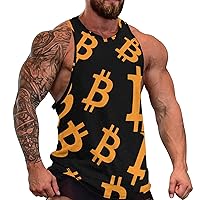 Bitcoin Men’s Tank Top Sleeveless T Shirts Crewneck Gym Workout Tees