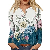 Long Sleeve Shirts for Women,Fall Tops for Women 2023 Trendy New Button Collar Long Sleeves Retro T-Shirt Slim Casual Tops