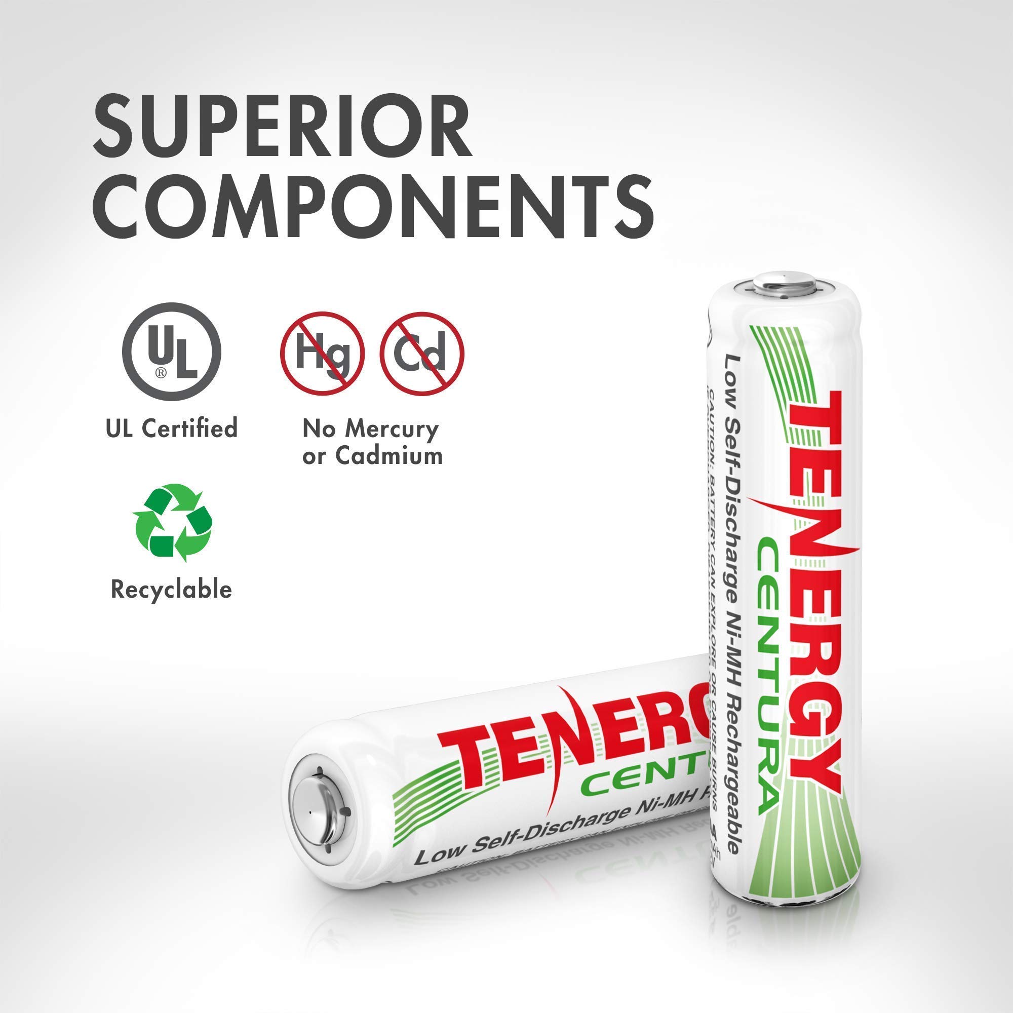 Tenergy Centura Low Self Discharge 24 Pack NiMH Rechargeable Battery Combo, Includes 12xAA 12xAAA Rechargeable Batteries