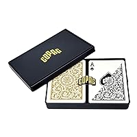 1546 Design 100% Plastic Playing Cards, Poker Size (Standard) Black/Gold (Regular Index, 1 Set)