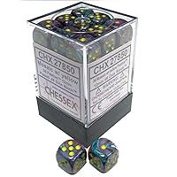 Chessex DND Dice Set D&D Dice-12mm Mosaic Yellow Plastic Polyhedral Dice Set-Dungeons and Dragons Dice Includes 36 Dice – D6
