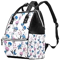 Plain Flower Background Diaper Bag Backpack Baby Nappy Changing Bags Multi Function Large Capacity Travel Bag