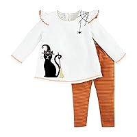 Mud Pie Baby Girls Girl Black Cat Tunic and Legging Set